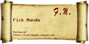 Fick Manda névjegykártya